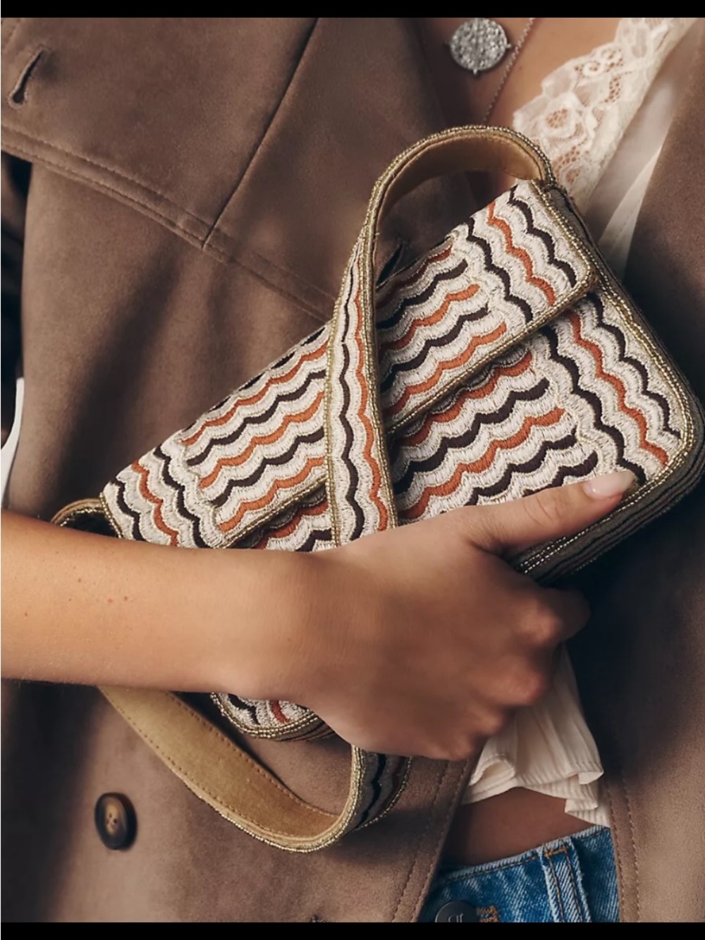 Anthropologie Fiano Beaded Bag. Geometric Edition.